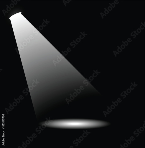 Spotlight illuminating darkness