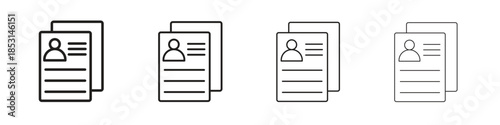 Job appslication icons, Set of linear icons. Black linear palm icons