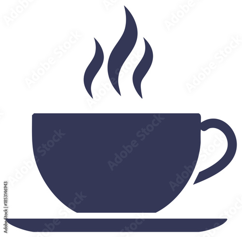 Steaming Cup Silhouette Minimalist Coffee Tea Drink Image