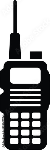 Black walkie talkie icon simple vector illustration for communication and security concepts isolated on white
