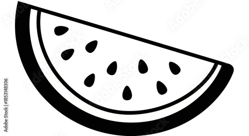 Minimalist vector icon of a juicy watermelon slice, perfect for summer fruit designs Vector