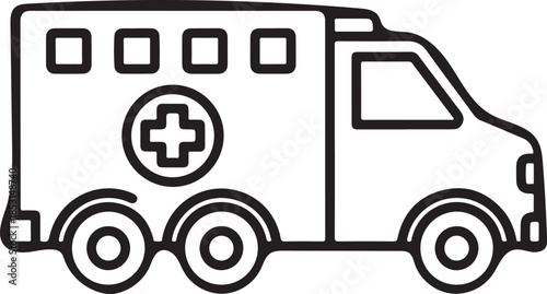 Medical emergency vehicle vector