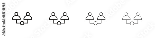 Partner icons, Set of linear icons. Black linear palm icons