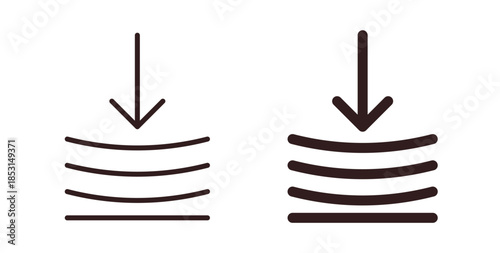 Compress icons. thin line and glyph vector icons pack on white background