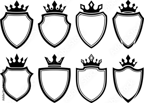 Royal Crest Shield Emblem Vector Illustration