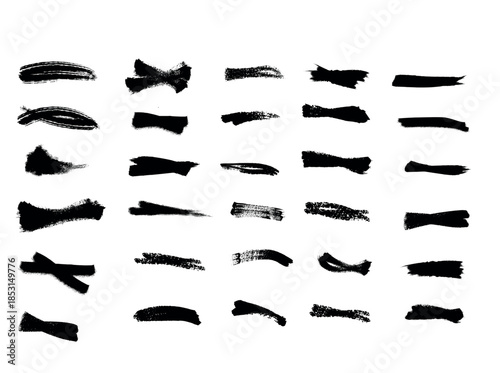 Collection of black bow tie silhouettes on white background