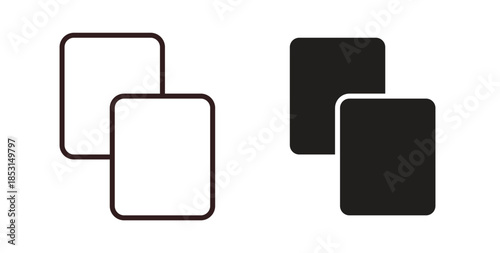 Copy icons. thin line and glyph vector icons pack on white background