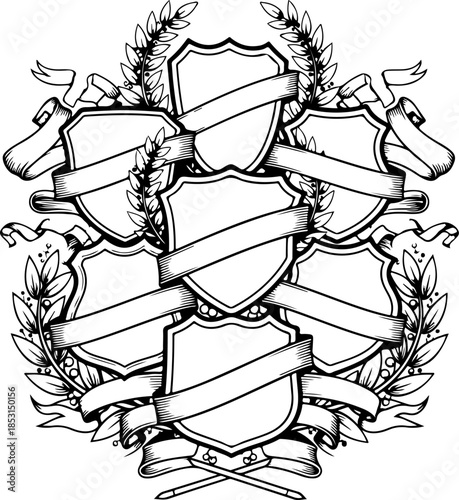 Royal Crest Shield Emblem Vector Illustration