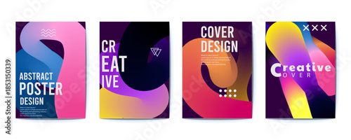 Abstract Poster Design Templates with Modern Gradient Backgrounds