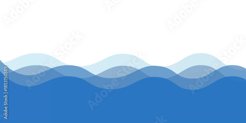 Sea waves layered vector background illustration and sea beach