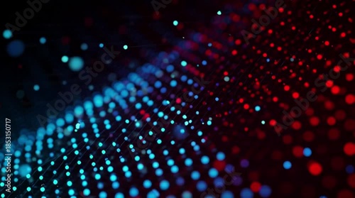 Wallpaper Mural Vibrant digital network with blue and red glowing dots on black background Torontodigital.ca