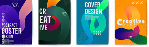 Vibrant abstract poster designs for modern creative projects