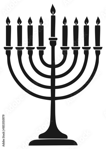 Menorah candle holder symbol illustration