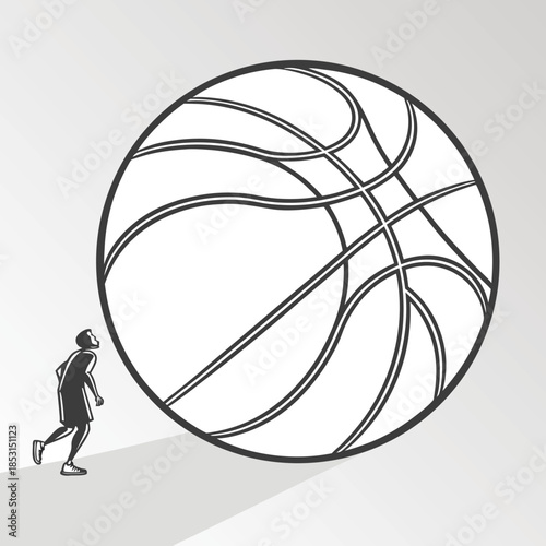 Vector illustration black and white line drawing of a storefront with striped awnings