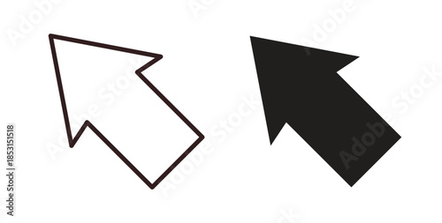 Cursor icons. thin line and glyph vector icons pack on white background