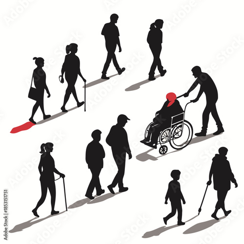 Vector illustration a black silhouette of a womans head with a head wrap