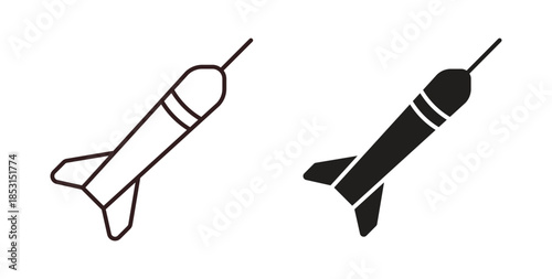 Dart icons. thin line and glyph vector icons pack on white background