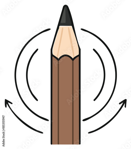 Sharpening pencil illustration, creative writing or artistic concept