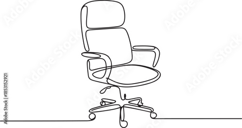 Office armchair one line continuous.one line vector illustration with out background.