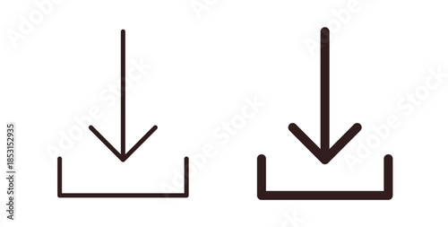 Download icons. thin line and glyph vector icons pack on white background