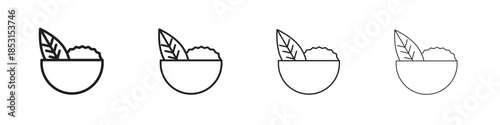 Salad icons, Set of linear icons. Black linear palm icons