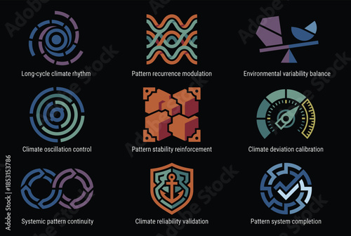 Climate change infographic icons set for presentations and reports