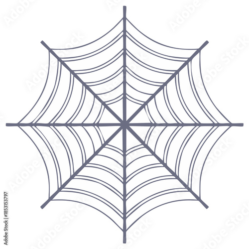 Hand Drawn Spider Web Illustration for Halloween Decorations or Spooky Backgrounds