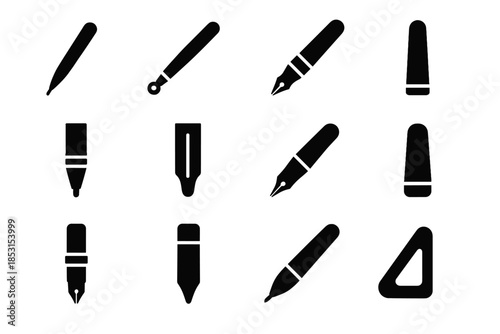 Arc shell icons disc grip balance pen vector icon curve pressure ridge