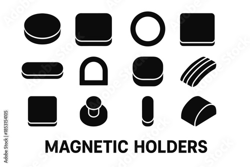 Hinge curve tile base magnetic contour icon pad vector disc holder