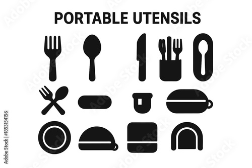 Fork icon tile slab icons vector utensils block portable spoon plate holder