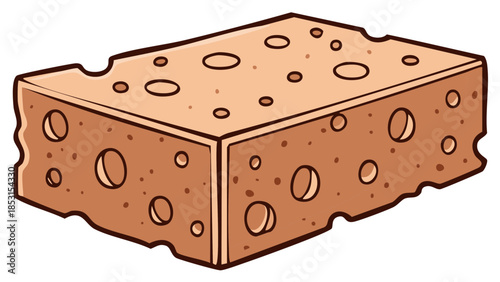 Cartoon image of a block of swiss cheese