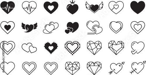 Heart shapes vector illustration
