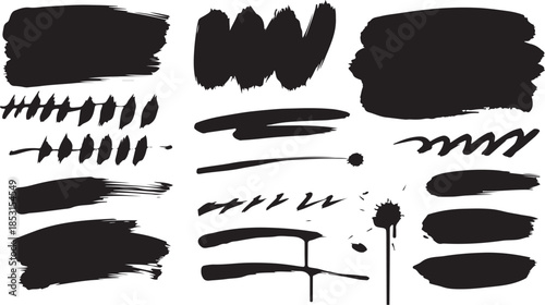 Brush stroke collection vector illustration