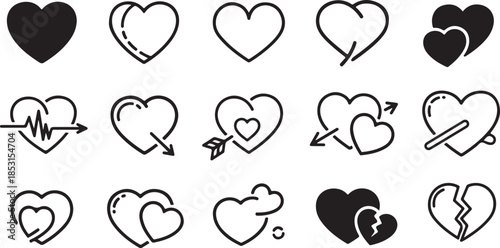 Heart icons vector illustration
