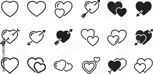 Hearts and arrows vector illustration