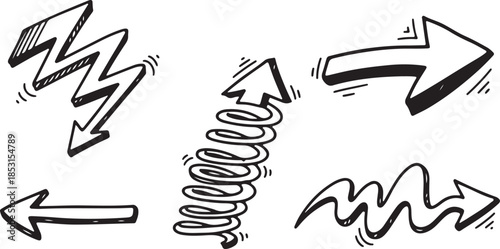 Arrows and springs vector illustration