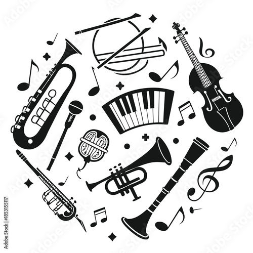 Vector illustration new york city skyline illustration with skyscrapers in a circle