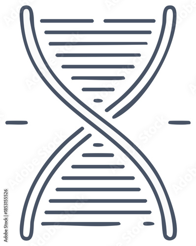 Stylized helix structure depicting DNA double helix strands with horizontal lines