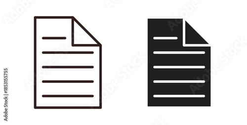 File icons. thin line and glyph vector icons pack on white background