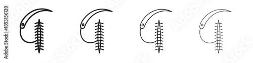 Suture icons, Set of linear icons. Black linear palm icons