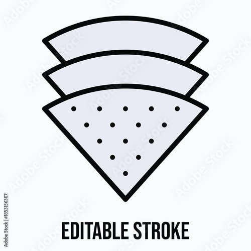 Coffee Filter Paper Icon Isolated Vector Lineal Colour Style Icon, Editable Stroke