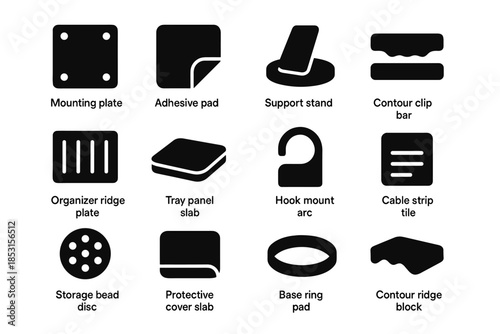 Support adhesive clip timer accessories contour cover hook vector bead icon icons
