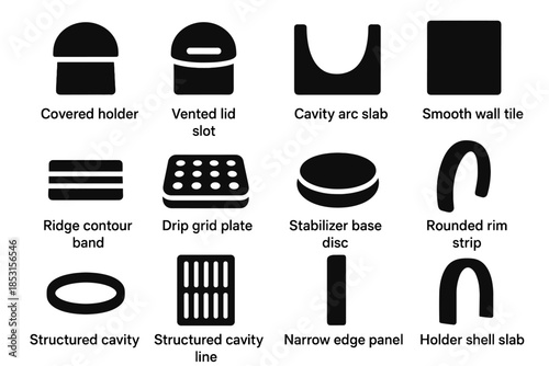 Rounded icons icon arc ridge contour structured vector grid hygienic drip holder