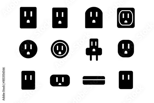 Strip tile contour splitter slab icon modern pad plug compact plate vector