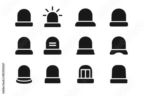 Modern body plate mounting pad beacon light vector panel warning ridge icon