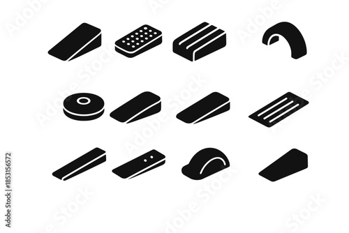 Vector icon plate stoppers stabilizer angled arc floor stopper door support tip