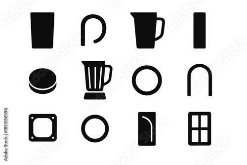 Strip jar blender narrow icon base frame vector spout inner cylinder cavity