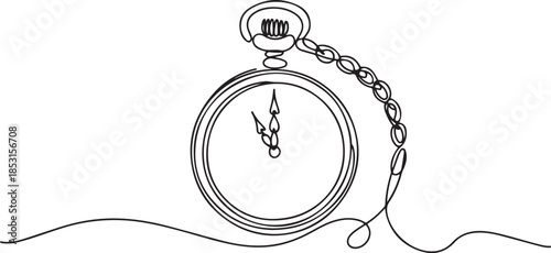 Watch one line continuous.one line vector illustration with out background.