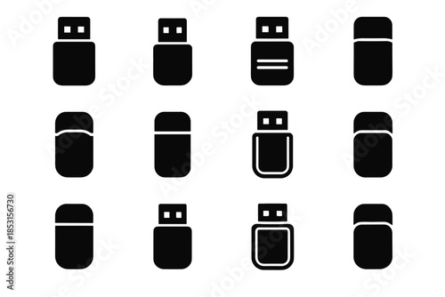 Drive metal usb strip arc vector body rounded mini ridge icon contour