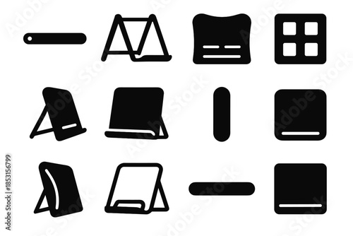 Panel icon slab foldable ridge cavity bottom folding book vector structure holder